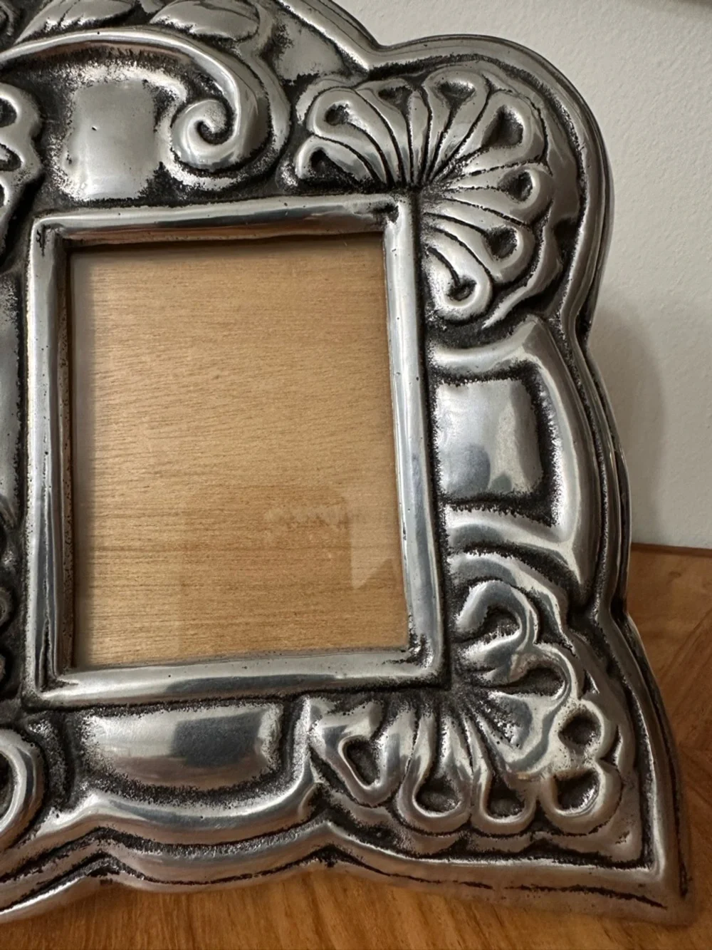 Vintage Artmex Pewter Ornate Triple Picture Frame 18” x 9.5” Heavy Elegant GUC